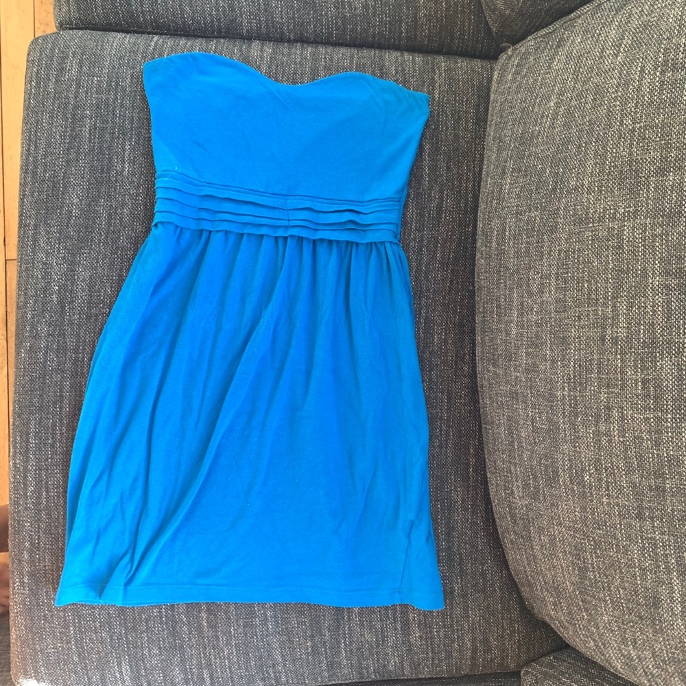 Strapless Blue Dress